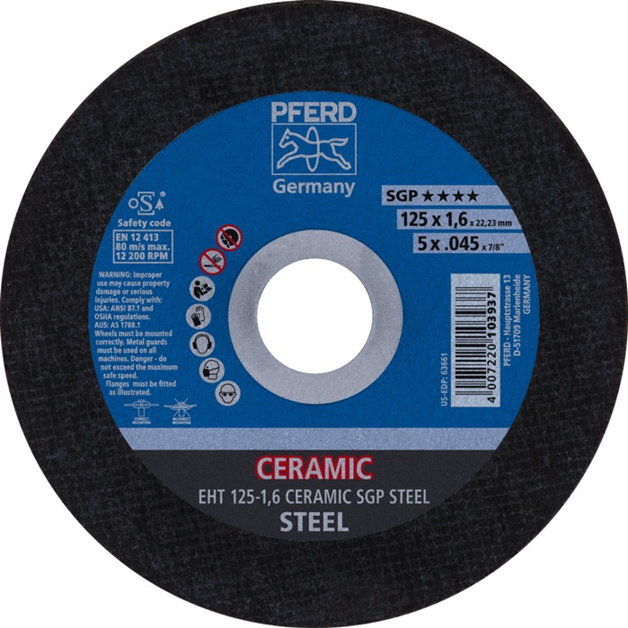 Trennscheibe Ceramic SGP Steel D125x1,6mm ger.STA PFERD