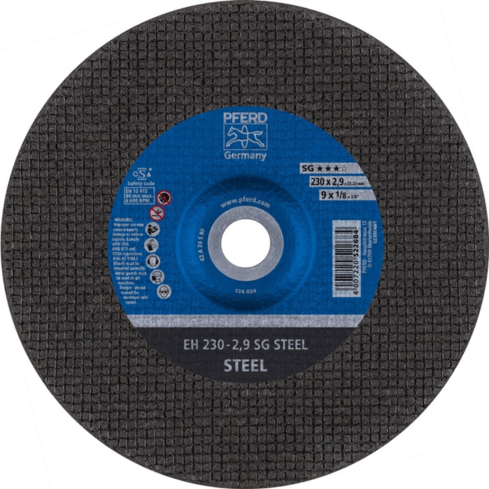 Trennscheibe SG STEEL D230mm x2,9mm gekr.STA Bohr.22,23mm PFERD