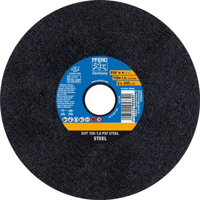 Trennscheibe PSF STEEL D150x1,6mm ger.STA Bohr.22,23mm PFERD
