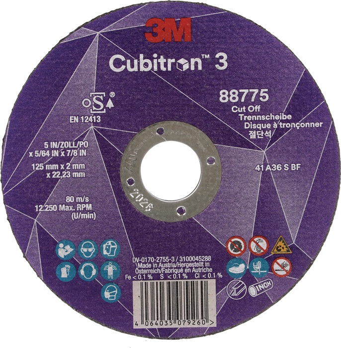 Trennscheibe Cubitron™ 3 D125x2mm ger.3M™ Cubitron™ 3 Bohr.22,23mm 3M