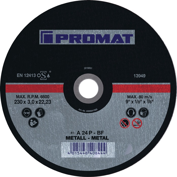 Trennscheibe D125x1,6mm ger.STA Bohr.22,23mm PROMAT