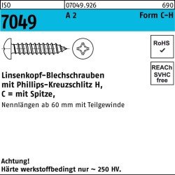 Blechschraube ISO 7049 LIKO Spitze/PH C 6,3x 45-H A 2 250 Stück