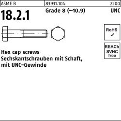 Sechskantschraube R 83931 UNC-Gewinde/Schaft 1/4x1 1/2 Grade 8 (~10.9) 100St.