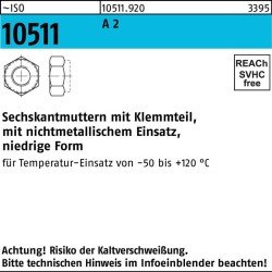 Sechskantmutter ISO 10511 m.Klemmteil M 24 A 2 25 Stück