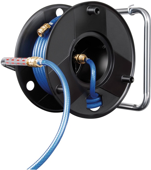 Druckluftschlauchtrommel Anti Twist f.Druckluft L.20m Ausgang 3/8 Zoll AG