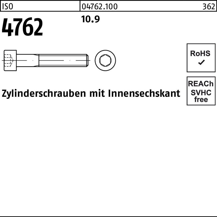 Zylinderschraube ISO 4762 m.Innensechskant M 20 x 270 10.9 10 Stück
