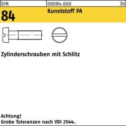 Zylinderschraube DIN 84 m.Schlitz M5x 16 Polyamid 200 Stück