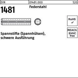 Spannstift DIN 1481 16x 22 Federstahl schwere Ausführung 25 Stück