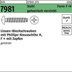 Blechschraube DIN 7981 LIKO PH F 3,9x19-H Stahl galv.verz. Zapfen 1000St.