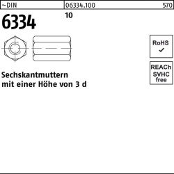 Sechskantmutter DIN 6334 M12 SW 19 10 50 Stück
