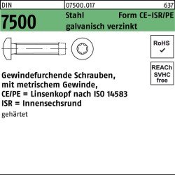 Gewindefurchendeschraube DIN 7500 LIKO ISR CEM 5x16-T25 Sta galv.verz. 1000St.