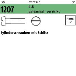 Zylinderschraube ISO 1207 Schlitz M10x 20 4.8 galv.verz. 100 Stück
