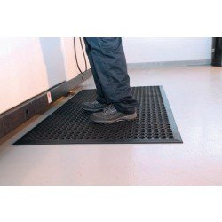 Arbeitsplatzbodenbelag Fertigmatte L1500xB900xS10mm schwarz Gum.COBA