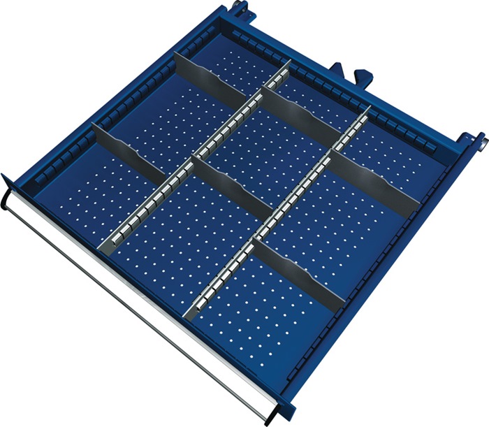 Schubladenunterteilungsmaterial Front-H.150-175mm 2 Längs-/6 Querteiler