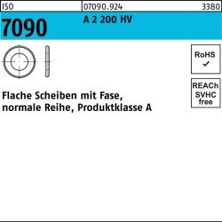 Unterlegscheibe ISO 7090 m.Fase 10 A 2 200 HV 250 Stück