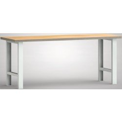 Werkbank B2000xT700xH840mm Buche Multiplex lichtgrau