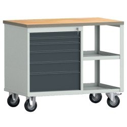 Werkbank PW 700 B1000xT620xH805mm Buche Multiplex lichtgrau/grau 6 Schubl.