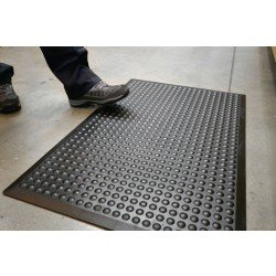 Arbeitsplatzbodenbelag Fertigmatte L900xB600xS14mm schwarz SBR-Gummi COBA