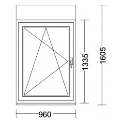 Kunststoff-Fenster (960x1335), 3-fach Verglasung, 1-tlg., DKL, VEKA Softline 82 MD (mit el. Rollladen)