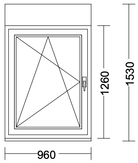 Kunststoff-Fenster (960x1260), 3-fach Verglasung, 1-tlg., DKL, VEKA Softline 82 MD (mit el. Rollladen)