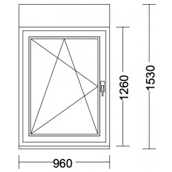 Kunststoff-Fenster (960x1260), 3-fach Verglasung, 1-tlg., DKL, VEKA Softline 82 MD (mit el. Rollladen)