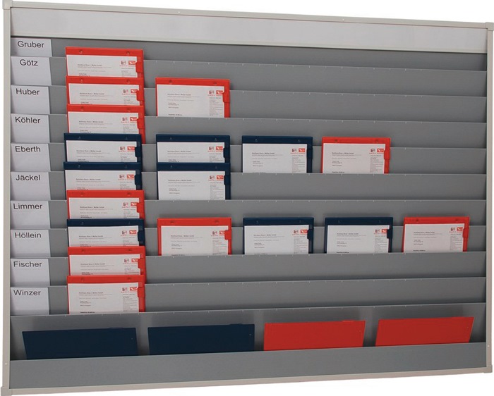 Planungstafel H1282xB1580xT78mm 10 Schienen grau