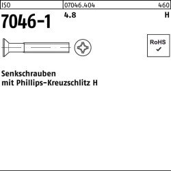 Senkschraube ISO 7046-1 PH M4x 30-H 4.8 1000 Stück