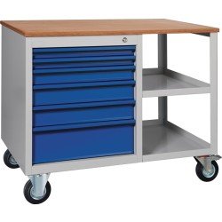 Werkbank PW 700 B1000xT620xH805mm Buche Multiplex lichtgrau/blau 6 Schubl.