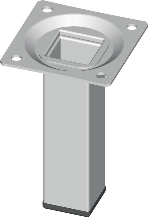 Möbelfuß weiß 25x25mm H.200mm Platte ALFER ALUMINIUM