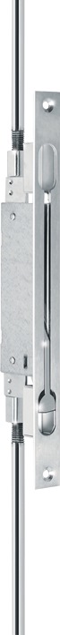 Türkantriegel 345K 45 mmStulpb.24mm Stulpl.285mm VA Edelstahl F-St.Käntig FUHR