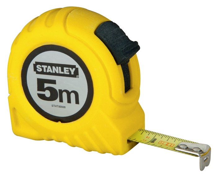 Taschenrollbandmaß L.5m B.19mm mm/cm EG II Ku.Gürtelclip STANLEY