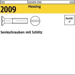 Senkschraube ISO 2009 Schlitz M4x 6 Messing 1000 Stück