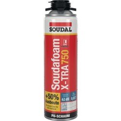 1K-Pistolenschaum SOUDAFOAM X-TRA 750 500 ml B2 grau o.Einw.-Handsch.Dose SOUDAL