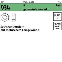 Sechskantmutter DIN 934 M 36 x 3 8 galvanisch verzinkt 20 Stück