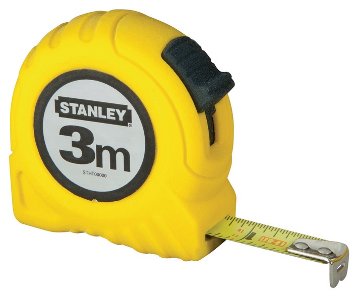 Taschenrollbandmaß L.3m B.12,7mm mm/cm EG II Ku.Gürtelclip STANLEY