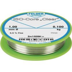 Lötdraht ISO-Core® Clear 2mm 100g Sn100Ni+ FELDER