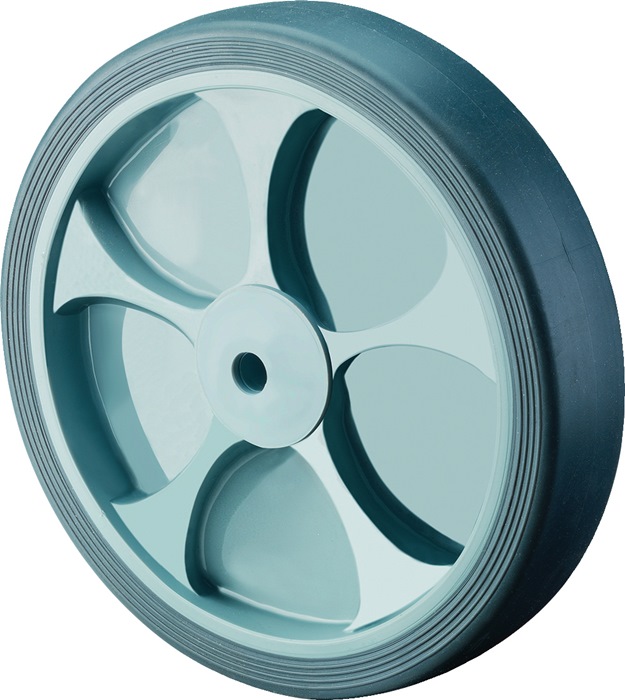 Ersatzrad D.80mm Trgf.100kg Gum.grau Achs-D.12mm Nabenl.40mm BS ROLLEN