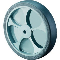 Ersatzrad D.80mm Trgf.100kg Gum.grau Achs-D.12mm Nabenl.40mm BS ROLLEN
