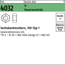 Sechskantmutter ISO 4032 M36 8 feuerverz. 10 Stück