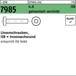 Linsenschraube DIN 7985 ISR M6x10-T30 4.8 galv.verz. 1000St.