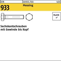 Sechskantschraube DIN 933 VG M6x 40 Messing 100 Stück