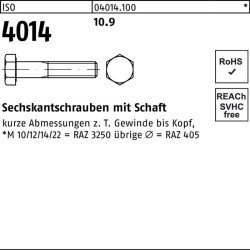Sechskantschraube ISO 4014 Schaft M10x 110 10.9 50 Stück
