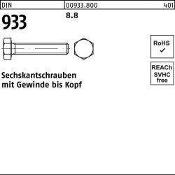 Sechskantschraube DIN 933 VG M3x 12 8.8 100 Stück
