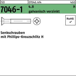 Senkschraube ISO 7046-1 PH M4x30-H 4.8 galv.verz. 1000St.