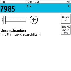 Linsenschraube DIN 7985 PH M6x 10-H A 4 200 Stück