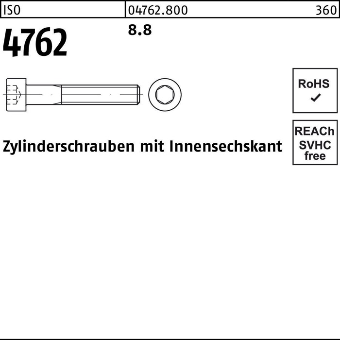 Zylinderschraube ISO 4762 m.Innensechskant M 33 x 70 8.8 10 Stück