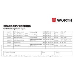 Kennzeichnungsschild Brandabschottung 14 x 8