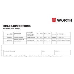 Kennzeichnungsschild Brandabschottung für Kabel, Rohre und elektrische Leitungen