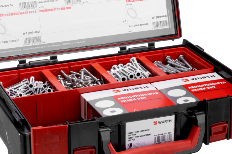 SHARK DRY abdichtendes Dübel-Set 352-teilig im Systemkoffer 4.4.1