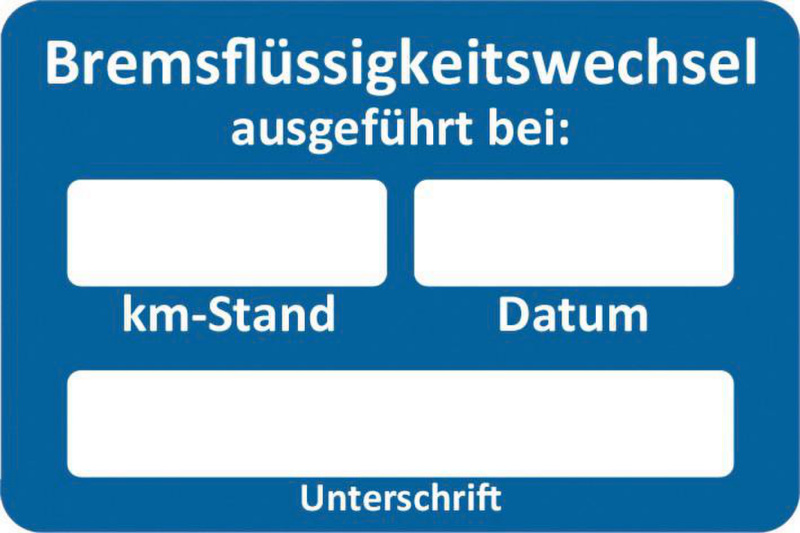 Kundendienst-Aufkleber INSPKLEB-BREMSFLUESSIGKT-WECHSEL-250STK